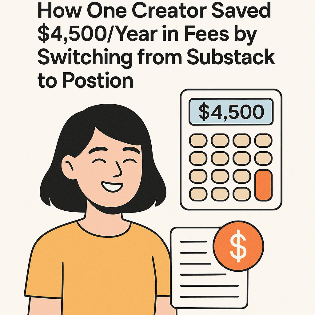 Case Study: How One Creator Saved $4,500/Year in Fees by Switching from Substack to Postion