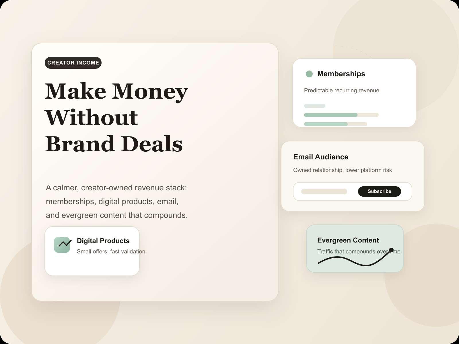 How to Make Money as a Content Creator Without Brand Deals (7 Sustainable Models)