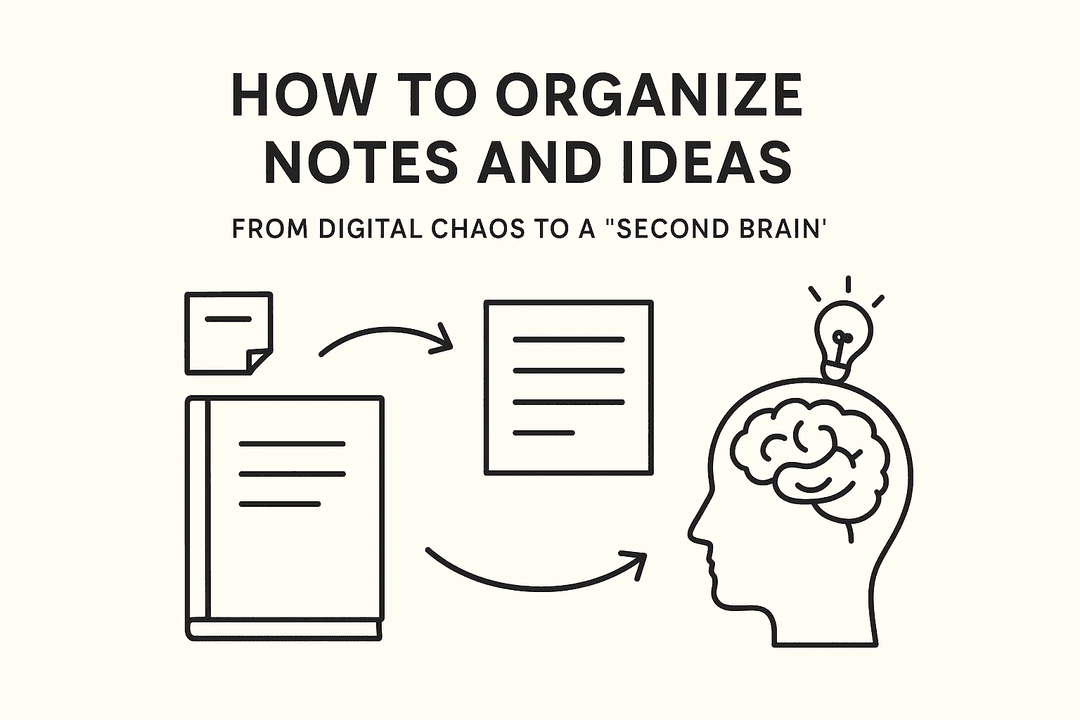 How to Organize Notes and Ideas: From Digital Chaos to a 'Second Brain'