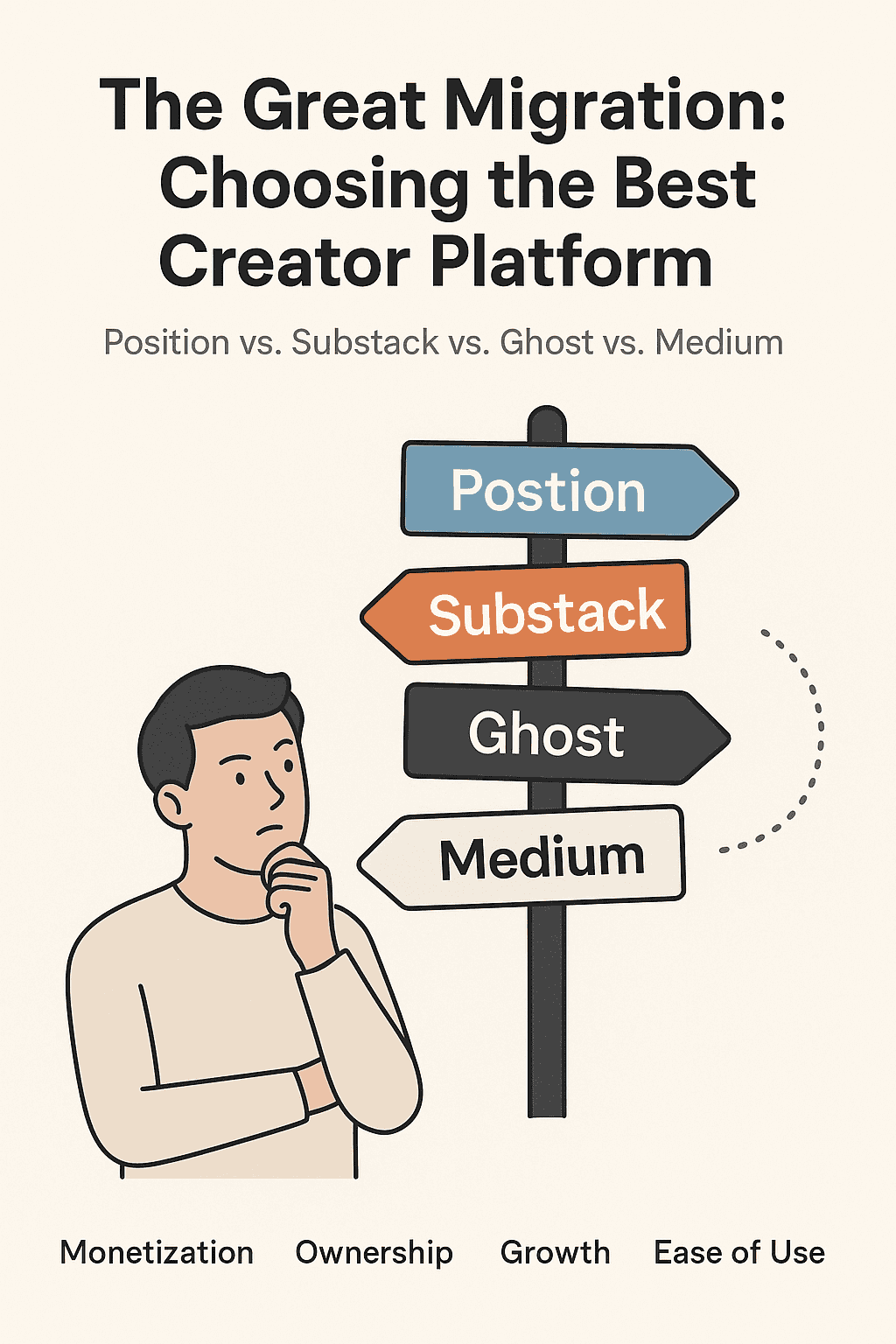 The Great Migration: Choosing the Best Creator Platform (Postion vs. Substack vs. Ghost vs. Medium)