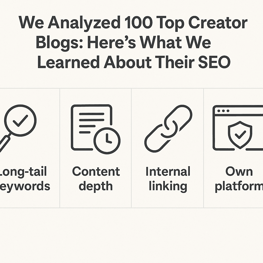 We Analyzed 100 Top Creator Blogs: Here's What We Learned About Their SEO