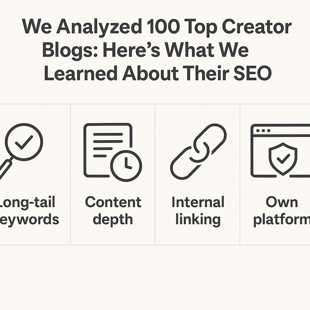 View of Blog SEO Secrets: We Analyzed 100 Top Creator Blogs. Here's What Works.